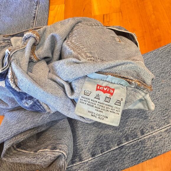 Vintage Levi's 501 " Chrome Hearts " patchwork crosses womens jeans 2000s 00s - Picture 11 of 16